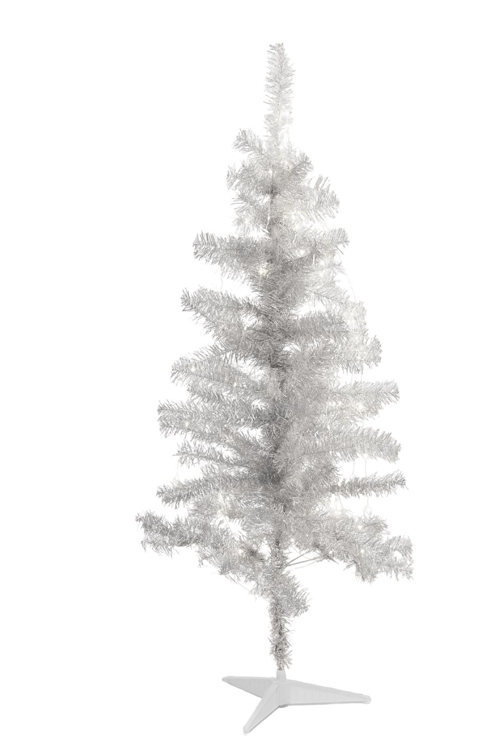 Happy juletræ, sølvfarvet - H120 cm